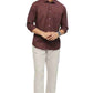 BASICS Mens  MID BROWN SLIM SHIRT 23BSH51765 LS