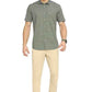 BASICS Mens  GREEN SLIM SHIRT 23BSH51909 HS