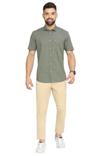 BASICS Mens  GREEN SLIM SHIRT 23BSH51909 HS