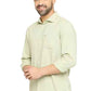 BASICS Mens  OLIVE SLIM SHIRT 23BSH51747 LS