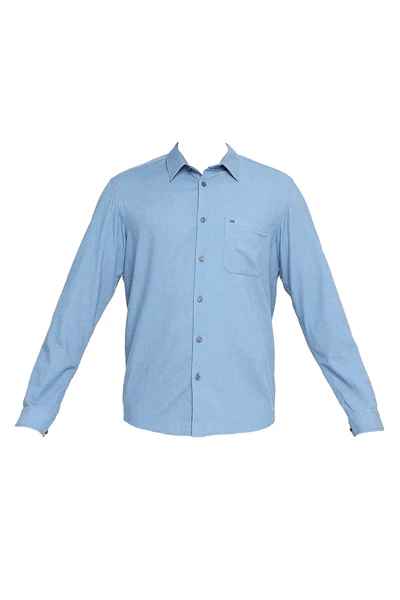 BASICS Mens  BLUE SLIM SHIRT 23BSH52059 LS