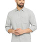 BASICS Mens  GREY SLIM SHIRT 23BSH51881 HS