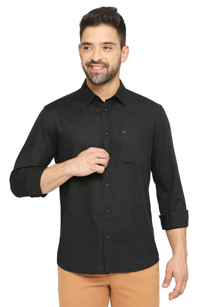 BASICS Mens  BLACK SLIM SHIRT 23BSH51966 HS