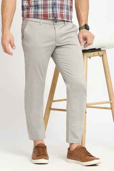 BASICS Mens  MID GREY TAPERED TROUSER 23BTR51549 FF