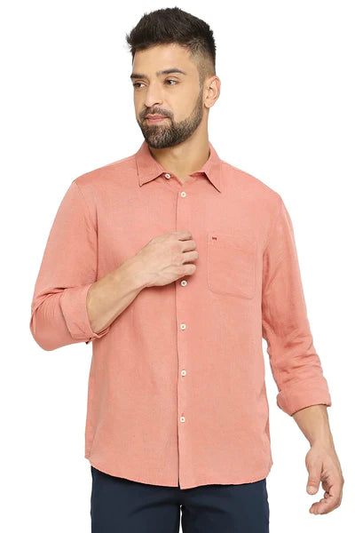 BASICS Mens  PEACH SLIM SHIRT 23BSH51479 LS