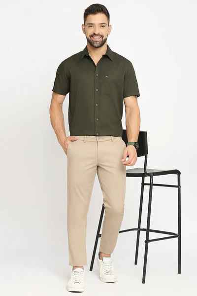 BASICS Mens  KHAKI TAPERED TROUSER 23BTR51576 FF