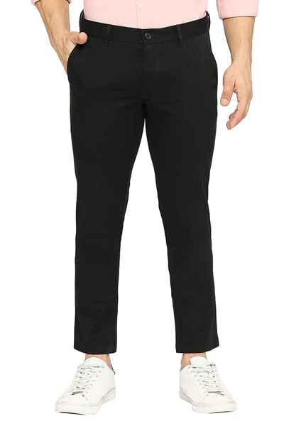 BASICS Mens  BLACK TAPERED TROUSER 23BTR51578 FF