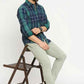 BASICS Mens  GREEN SLIM SHIRT 23BSH51707 LS