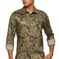 BASICS Mens  OLIVE SLIM SHIRT 23BSH51891 LS