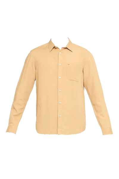 BASICS Mens  LIGHT BROWN SLIM SHIRT 23BSH51480 HS