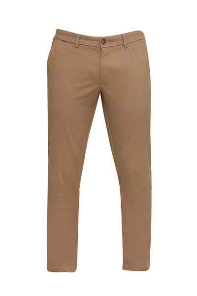 BASICS Mens  LIGHT BROWN TAPERED TROUSER 23BTR51563 FLATFRONT