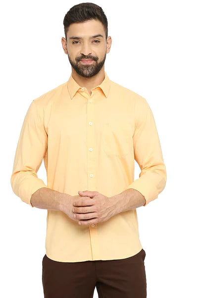 BASICS Mens  ORANGE SLIM SHIRT 23BSH51506 LS