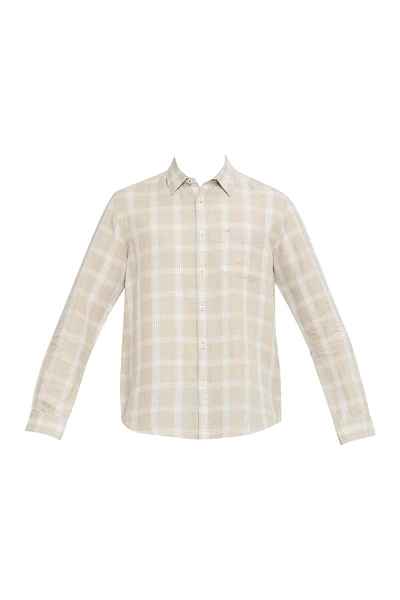 BASICS Mens  BEIGE SLIM SHIRT 23BSH51473 HS