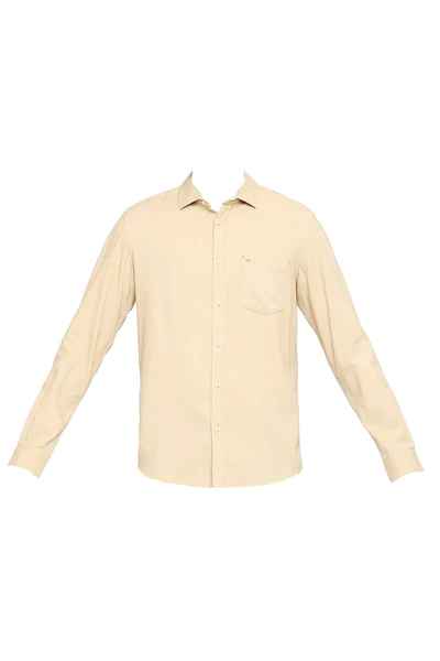 BASICS Mens  BEIGE SLIM SHIRT 23BSH51750 LS