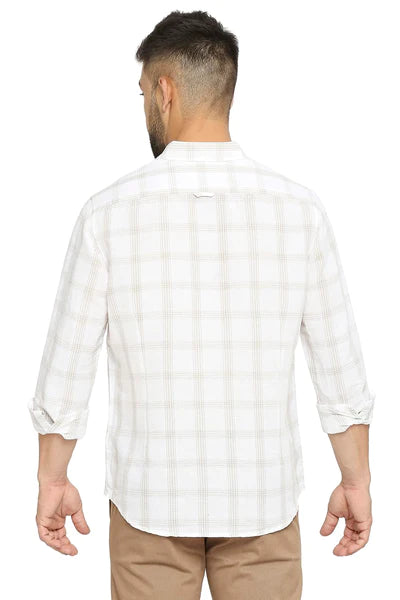 BASICS Mens  WHITE SLIM SHIRT 23BSH51472 LS