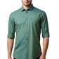 BASICS Mens  GREEN SLIM SHIRT 23BSH52252 LS