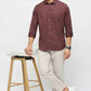 BASICS Mens  MID BROWN SLIM SHIRT 23BSH51765 LS