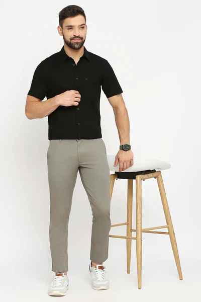 BASICS Mens  MID GREY TAPERED TROUSER 23BTR51572 FF