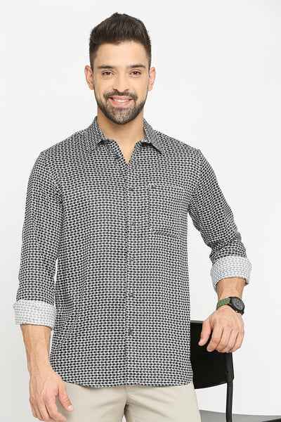 BASICS Mens  BLACK SLIM SHIRT 23BSH51893 LS