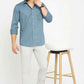 BASICS Mens  BLUE SLIM SHIRT 23BSH51764 LS