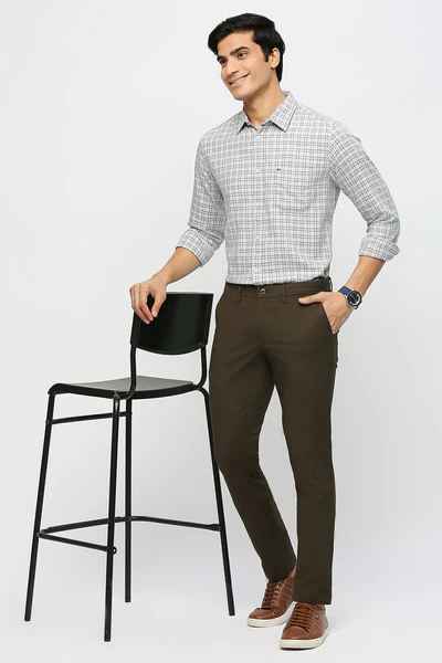 BASICS Mens  BROWN TAPERED TROUSER 23BTR51628 FF