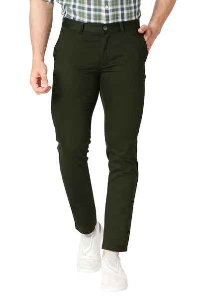 BASICS Mens  OLIVE TAPERED TROUSER 22BTR51026 FLATFRONT