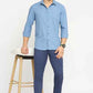 BASICS Mens  BLUE SLIM SHIRT 23BSH52059 LS