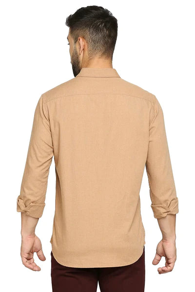 BASICS Mens  KHAKI SLIM SHIRT 23BSH52056 LS