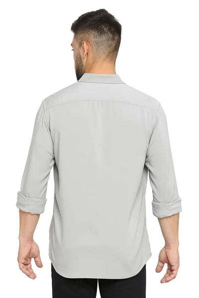 BASICS Mens  GREY SLIM SHIRT 23BSH51881 HS