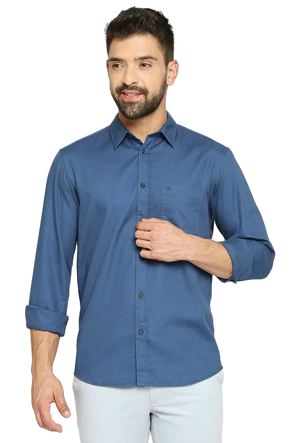 BASICS Mens  BLUE SLIM SHIRT 23BSH51963 HS