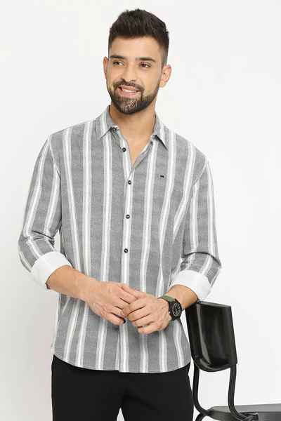 BASICS Mens  BLACK SLIM SHIRT 23BSH51815 LS