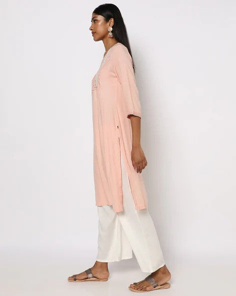 Womens PEACH Color KURTHI