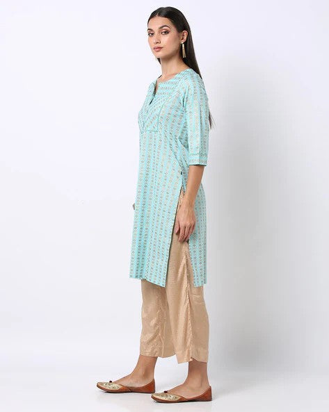 Womens AQUA Color KURTHI