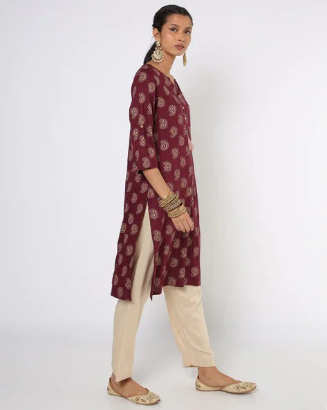 Womens WINE Color KURTHI