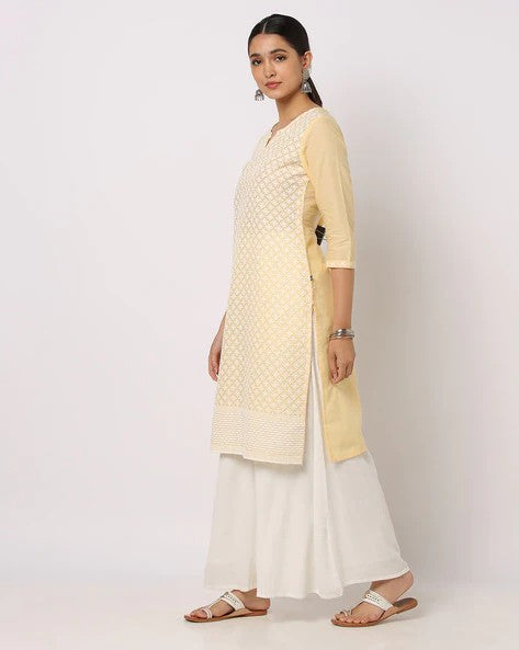 Womens YELLOW Color KURTHI