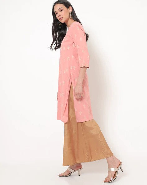 Womens PEACH Color KURTHI