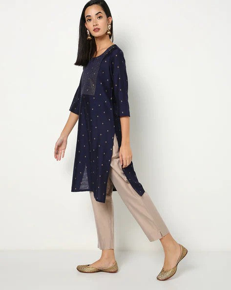 Womens NAVY Color KURTHI