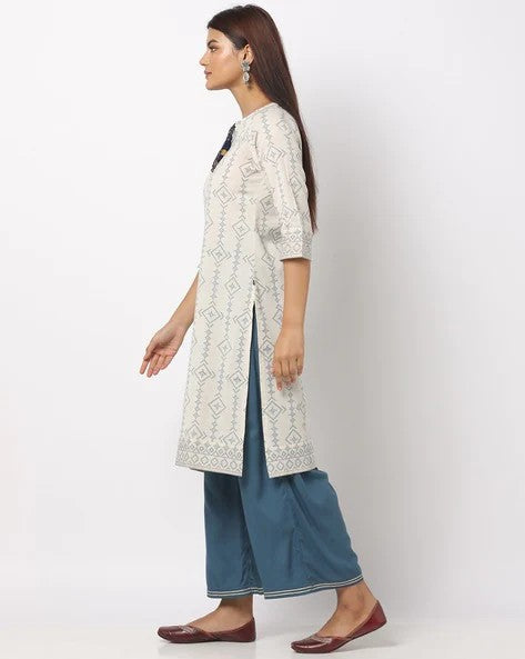 Womens OFF WHITE Color KURTHI