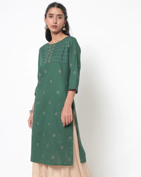 Womens DARK GREEN Color KURTHI