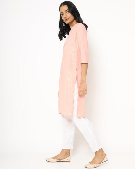 Womens LT. PEACH Color KURTHI