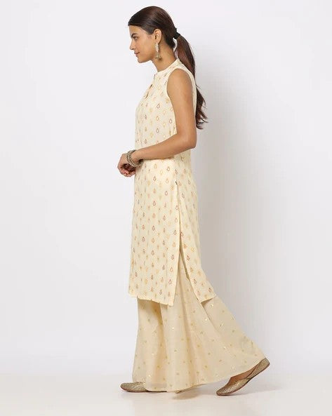 Womens CREAM Color KURTHI