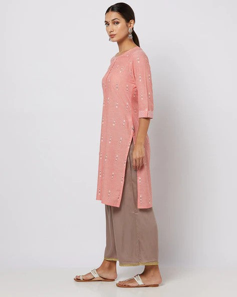 Womens PEACH Color KURTHI