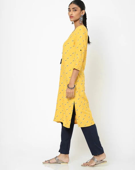 Womens YELLOW Color KURTHI