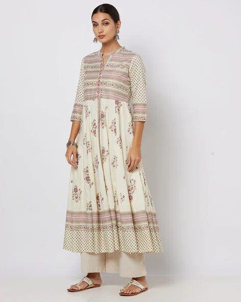 Womens CREAM Color KURTHI