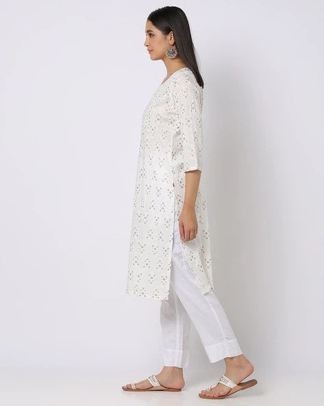 Womens OFF WHITE Color KURTHI