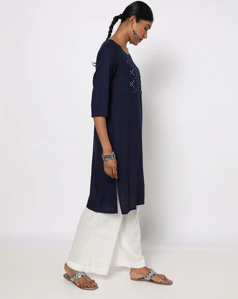 Womens NAVY Color KURTHI