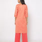 Womens PEACH Color KURTHI