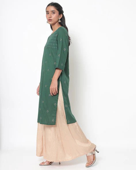 Womens DARK GREEN Color KURTHI