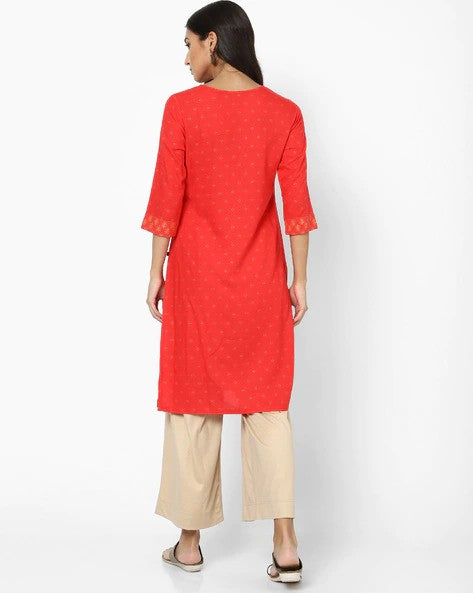 Womens CORAL Color KURTHI