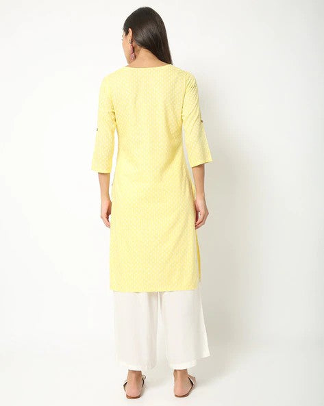 Womens YELLOW Color KURTHI